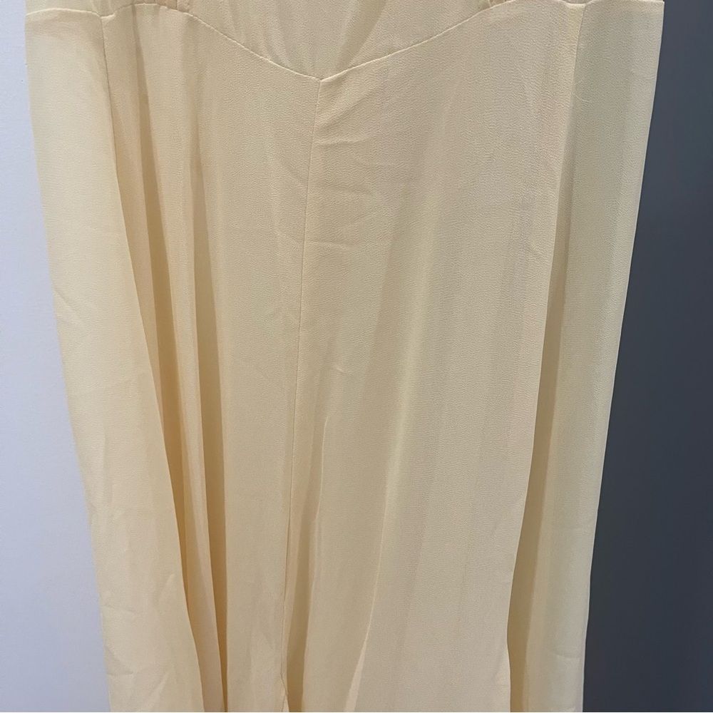 NWT Camila Coelho Maxi Dress Butter Yellow Sheer Dia Slip Wedding Guest size S - Picture 8 of 10